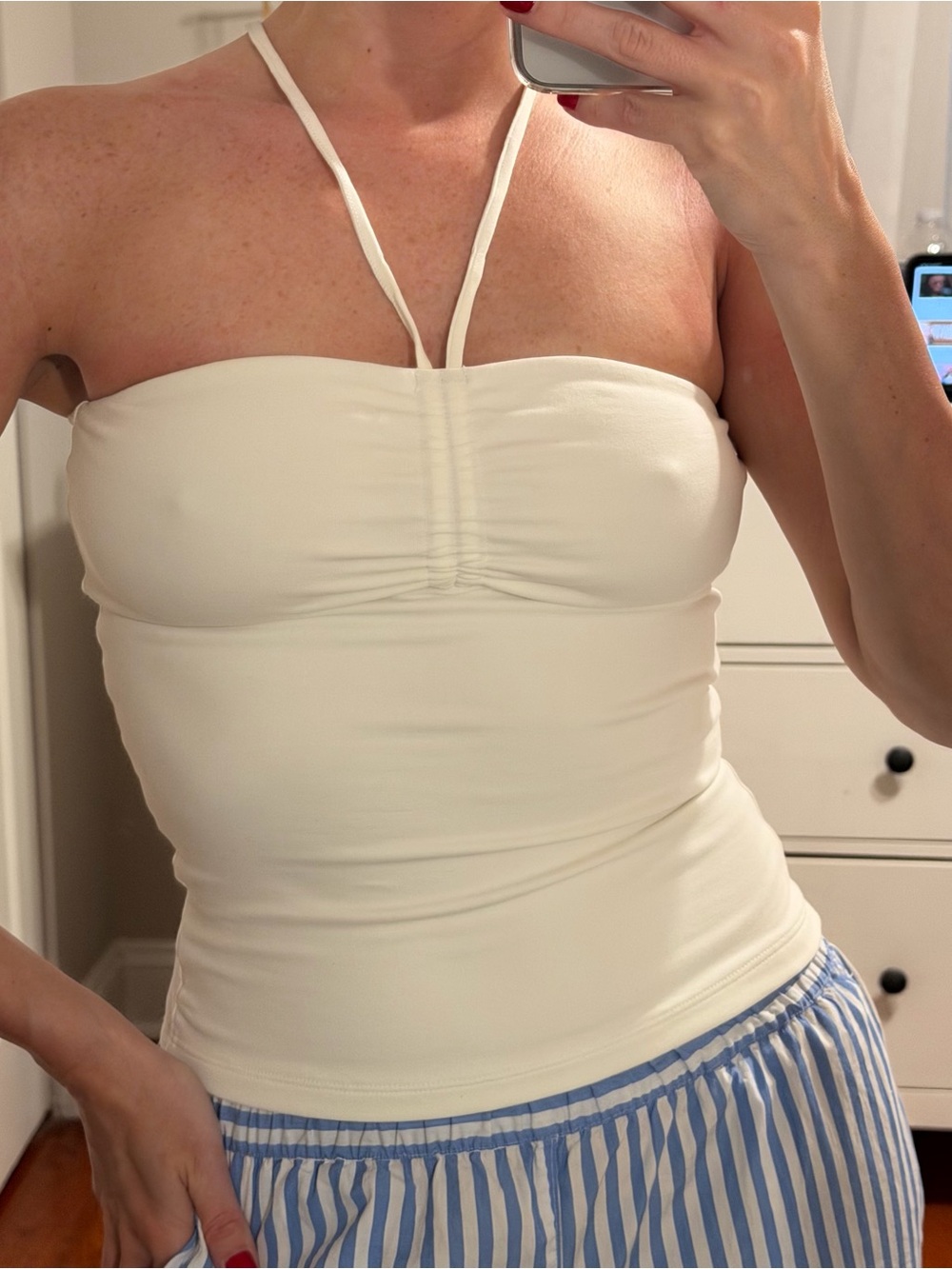 Aritzia Chill Mila Halter Top White